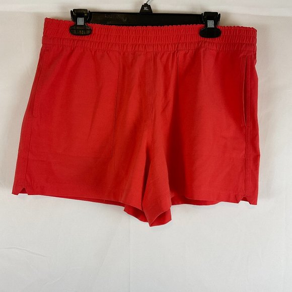 Faherty Pants - Faherty Shorts Women's L Coral Orange-Pink Elastic Waist Pockets